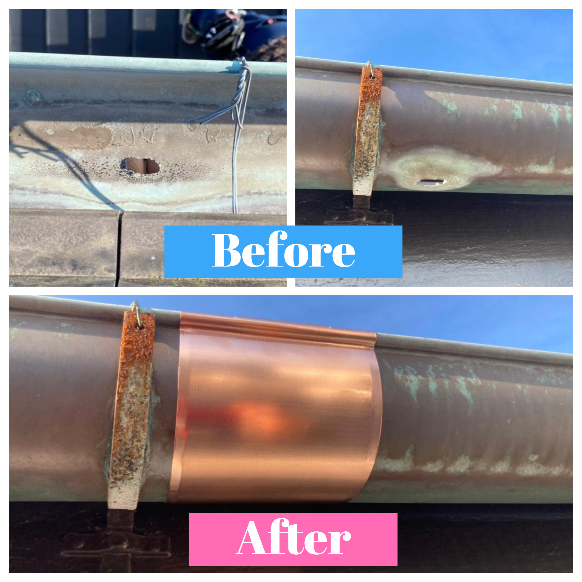 屋根リフォーム：銅製雨樋補修🏡👷🛠